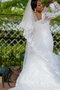Robe de mariée encolure en carré en organza avec manche longue glamour textile en tulle - photo 2