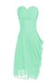 Robe demoiselle d'honneur naturel avec fronce en chiffon avec zip ruché - photo 1