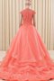 Robe de quinceanera avec zip elevé textile en tulle avec perle avec décoration dentelle - photo 2