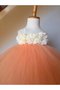 Robe de cortège enfant de mode de bal de lotus avec fleurs textile en tulle manche nulle - photo 1