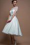 Robe de mariée simple vintage avec manche courte longueur mollet avec bouton - photo 1
