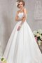 Robe de mariée en satin manche nulle jusqu'au sol de bustier cordon - photo 1