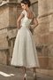 Robe de mariée intemporel distinguee avec perle cordon de col carré - photo 2