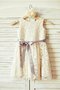 Robe de cortège enfant naturel manche nulle a-ligne longueur mollet avec zip - photo 1