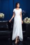 Robe mère de mariée naturel haut bas encolure ronde avec chiffon avec zip - photo 3