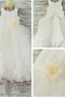Robe de cortège enfant naturel avec fleurs col u profond avec sans manches en organza - photo 1