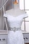 Robe de mariée intemporel avec perle de sirène jusqu'au sol d'epaule ajourée - photo 2