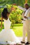 Robe de mariée attrayant manche nulle en organza décolleté dans le dos naturel - photo 2