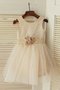 Robe de cortège enfant naturel ceinture fermeutre eclair textile en tulle de princesse - photo 1