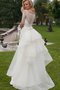 Robe de mariée en 1/2 manche encolure ronde de fourreau fermeutre eclair ruchés longs - photo 2