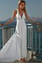 Robe de mariée v encolure avec perle a plage de traîne moyenne en tulle - photo 1
