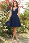 Robe demoiselle d'honneur courte au niveau de genou v encolure avec chiffon ligne a - photo 10