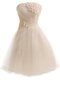 Robe de graduation avec fleurs textile en tulle fermeutre eclair de lotus a-ligne - photo 1