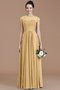 Robe demoiselle d'honneur naturel avec chiffon de princesse au niveau de cou a-ligne - photo 18
