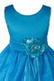 Robe de cortège enfant en taffetas avec sans manches a-ligne avec zip encolure ronde - photo 2