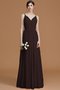 Robe demoiselle d'honneur naturel de princesse jusqu'au sol fermeutre eclair en chiffon - photo 13