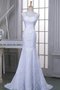 Robe de mariée longue en satin de col en cœur manche nulle avec décoration dentelle - photo 1
