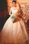 Robe de mariée chic humble avec décoration dentelle boutonné col en reine - photo 2