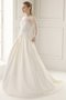 Robe de mariée jusqu'au sol avec décoration dentelle avec ruban avec manche 3/4 elevé - photo 1