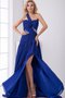 Robe de soirée avec perle ligne a d'épaule asymétrique en chiffon - photo 1