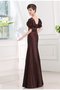 Robe de bal longue manche nulle avec manche 1/2 en satin collant - photo 2