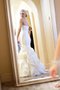 Robe de mariée naturel en satin de traîne moyenne de sirène de lotus - photo 2