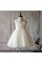 Robe de cortège enfant plissé en tulle avec perle col en forme de cœur manche nulle - photo 1