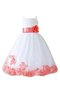 Robe de cortège enfant longueur au ras du sol en tulle avec ruban avec fleurs ligne a - photo 1