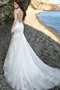 Robe de mariée distinguee de col haut en dentelle de fourreau appliques - photo 2