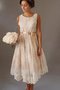 Robe de mariée vintage a-ligne encolure ronde appliques avec ruban - photo 1