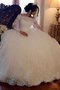 Robe de mariée de mode de bal en tulle glamour jusqu'au sol de col bateau - photo 1