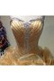 Robe de quinceanera avec perle avec fleurs appliques a-ligne en organza - photo 2