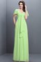 Robe demoiselle d'honneur plissage longue longueur au niveau de sol a-ligne manche nulle - photo 26
