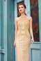 Robe de soirée de col haut en forme avec perle fermeutre eclair avec sans manches - photo 4