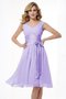 Robe demoiselle d'honneur plissage courte a-ligne en chiffon larges bretelles - photo 16