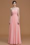 Robe demoiselle d'honneur naturel avec sans manches ligne a ruché d'épaule asymétrique - photo 3
