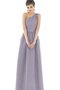 Robe demoiselle d'honneur charmeuse longue a-ligne fermeutre eclair - photo 1