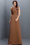 Robe demoiselle d'honneur longue gaine de tour de ceinture en haute manche nulle en satin - photo 2