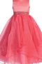 Robe de cortège enfant longueur à cheville ceinture a-ligne de lotus textile en tulle - photo 1