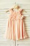 Robe de cortège enfant naturel en chiffon bandouliere spaghetti avec fleurs de princesse - photo 2