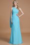 Robe demoiselle d'honneur naturel avec chiffon en forme manche nulle jusqu'au sol - photo 8