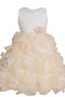 Robe de cortège enfant naturel a-ligne de mode de bal textile en tulle avec gradins - photo 1