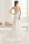 Robe de mariée facile en dentelle manche nulle encolure ronde boutonné - photo 1