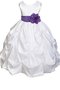 Robe de cortège enfant manche nulle encolure ronde avec fleurs a-ligne de lotus - photo 1