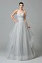 Robe de soirée longue de princesse avec gradins manche nulle a-ligne - photo 1