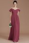 Robe demoiselle d'honneur manche nulle fermeutre eclair de princesse a-ligne ruché - photo 11