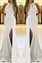 Robe de soirée onirique manche nulle de dos nu de traîne courte naturel - photo 1