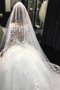 Robe de mariée textile en tulle col u profond plus récent avec manche longue naturel - photo 3