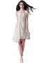 Robe demoiselle d'honneur bref naturel brillant avec lacets avec zip - photo 2