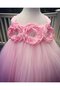 Robe de cortège enfant plissage de tour de ceinture empire avec fleurs en tulle de lotus - photo 1